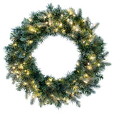 Vickerman Artificial Frosted Douglas Fir Wreath, 24", Warm White 3mm LED
