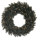 Vickerman Black Fir Artificial Wreath, 24", Warm White Mini Light