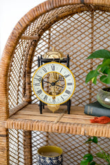 Hermle Kehl Black & Gold Skeleton Mantel Tabletop Clock, 23003000711