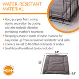 K&H Pet Products Mother's Heartbeat Crate Pad - Puppy Small / Water-Resistant / Gray