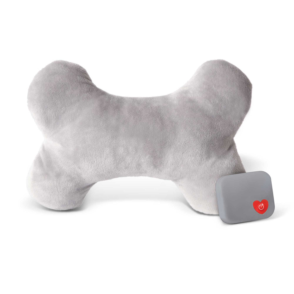 K&H Pet Products Mother's Heartbeat Plush Dog Pillow - Bone, Gray / Small