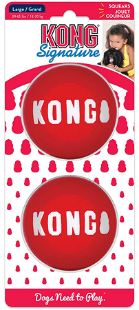 KONG Signature Balls Dog Toy 2-Pack (3 Sizes Available)