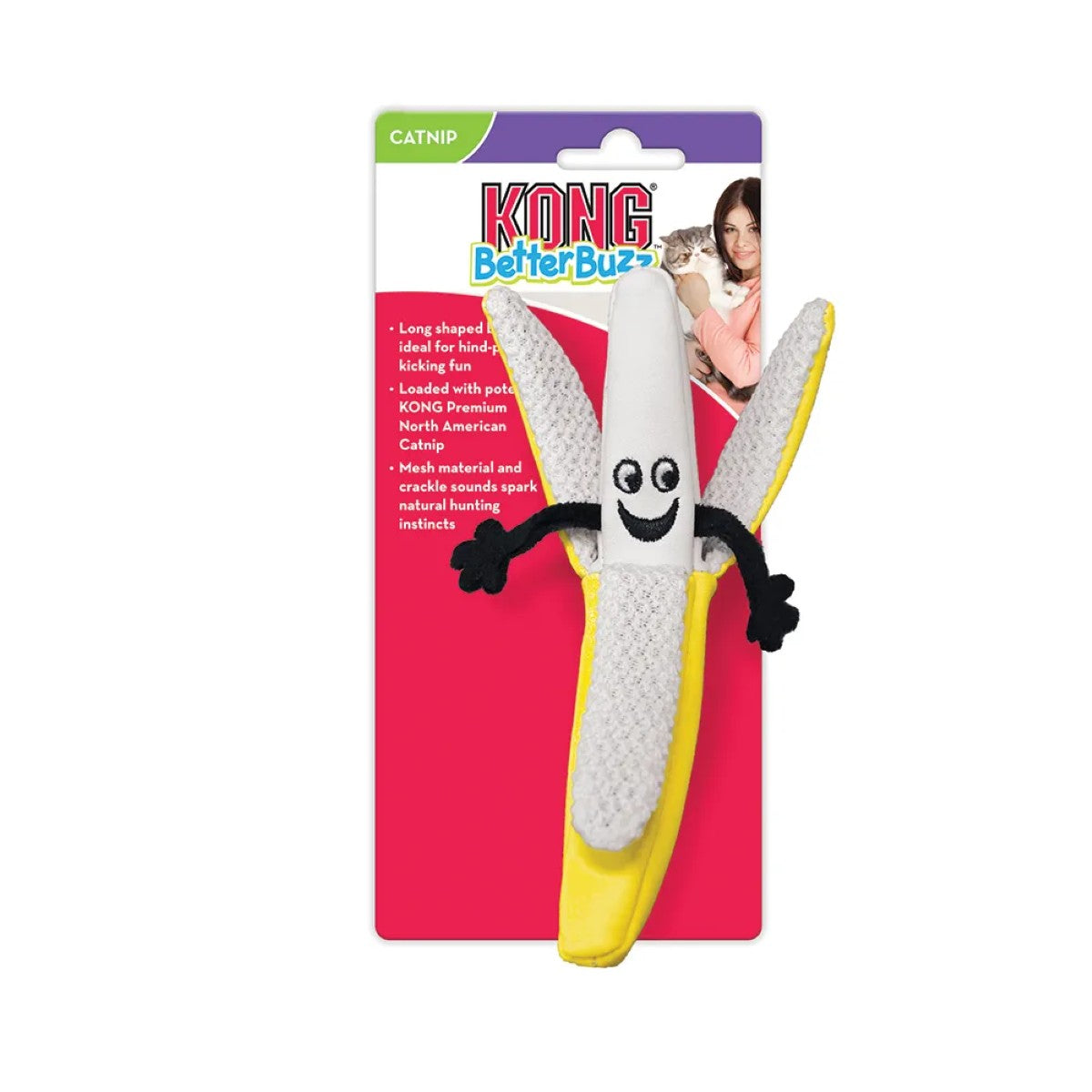 KONG Better Buzz Banana Cat Toy