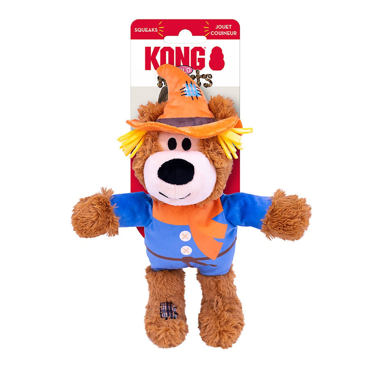 KONG Halloween Wild Knots Scarecrow Bear Plush Dog Toy