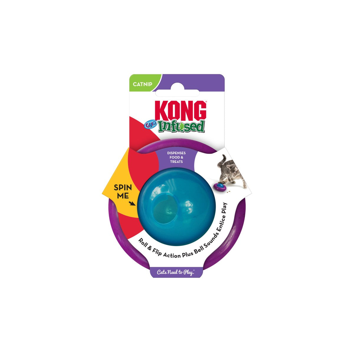 KONG Infused Cat Gyro Cat Treat Dispenser