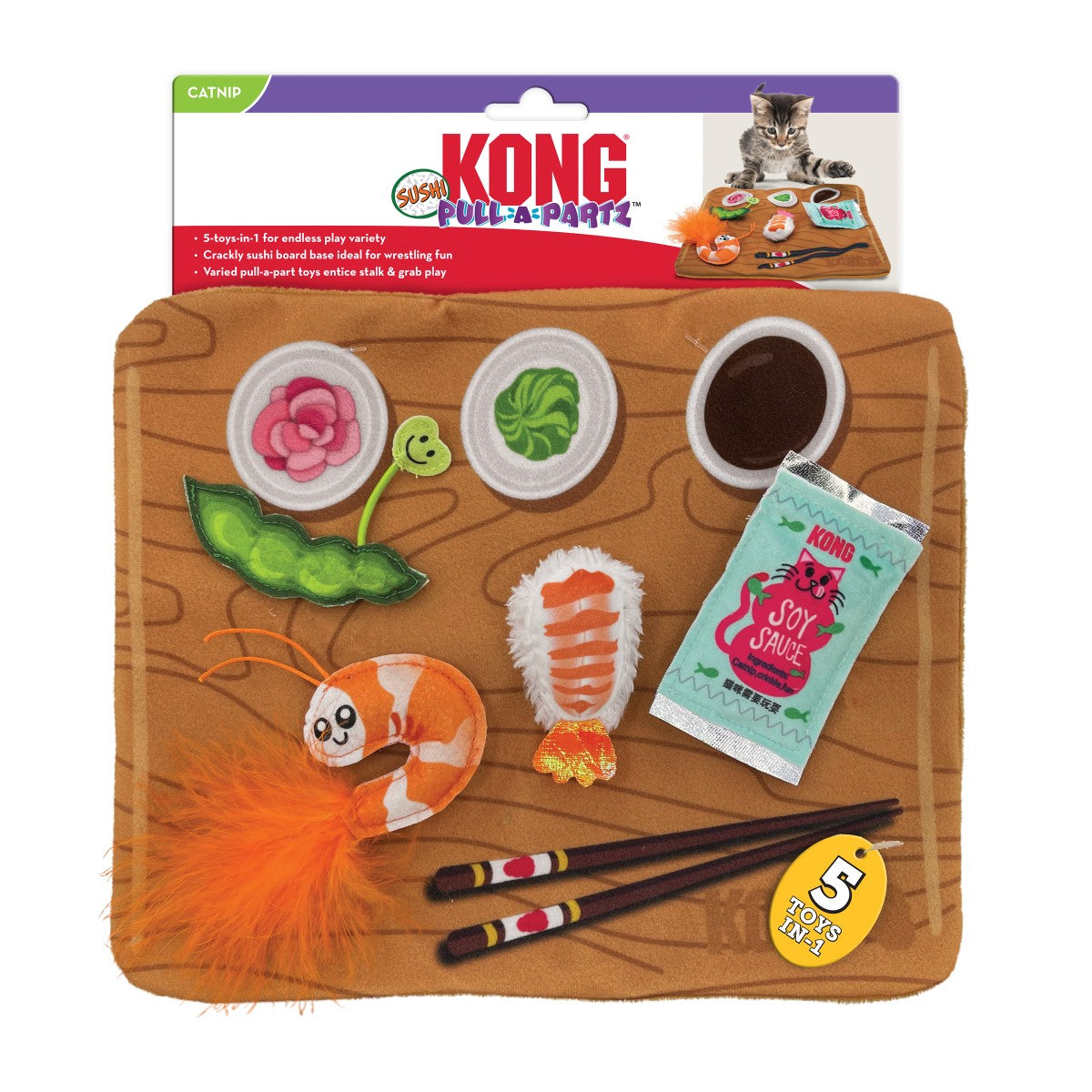 KONG Pull-A-Partz Sushi Cat Toy