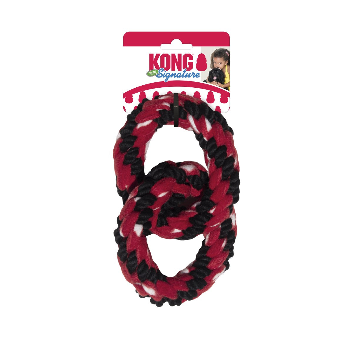 KONG Signature Rope Double Ring Tug Dog Toy