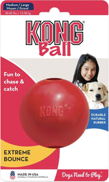 KONG Ball Hard Rubber Dog Toy (2 Sizes Available)