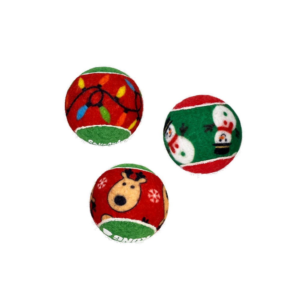 KONG Holiday Squeakair Tennis Balls Dog Toy, 6-Pack