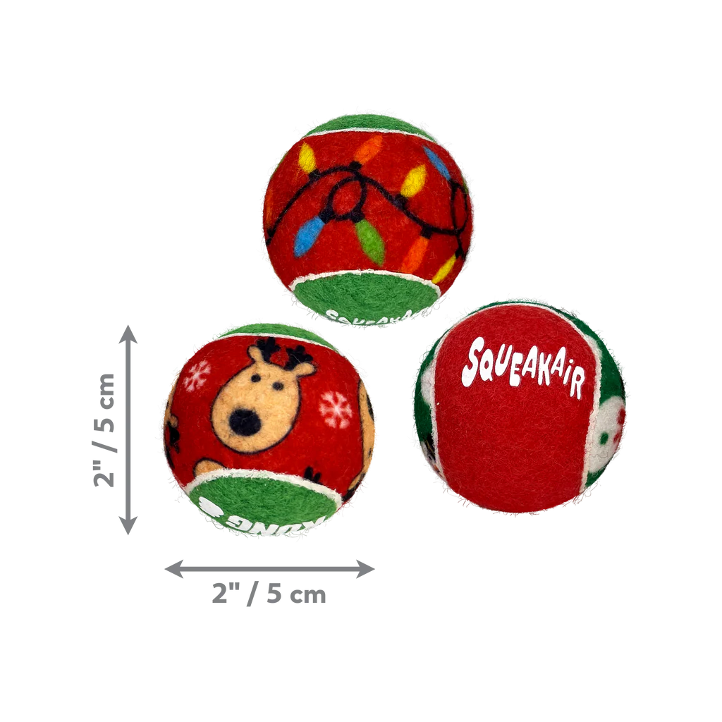 KONG Holiday Squeakair Tennis Balls Dog Toy, 6-Pack