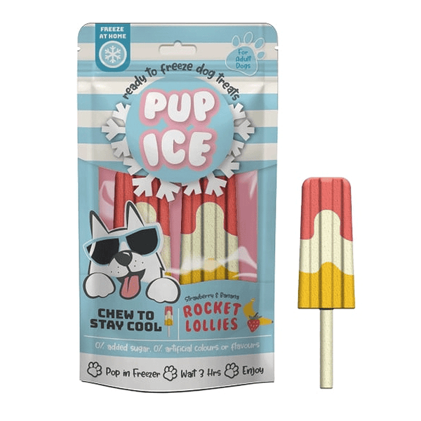 King Wholesale SPOT by Ethical Products Pup Ice Rocket Lollies, Strawberry and Banana