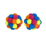Multipet PomPom Balls with Rattle Cat Toys - 2-Pack
