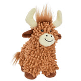 Multipet Floppy Highland Cow Plush Dog Toy - 10"