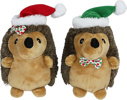 Multipet Holiday Hedgehogs Plush Dog Toy - 7"