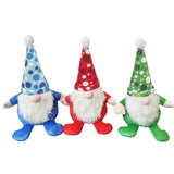 Multipet Holiday Gnomes w/ Polka Dots Plush Dog Toy - 12"