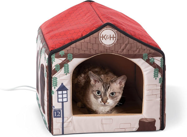 Pet Stores USA K&H Pet Products Thermo-Indoor Heated Pet House Cottage Design, Tan