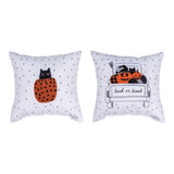 Kitty Pumpkin Throw Pillow 9" x 9" By Amylee Weeks