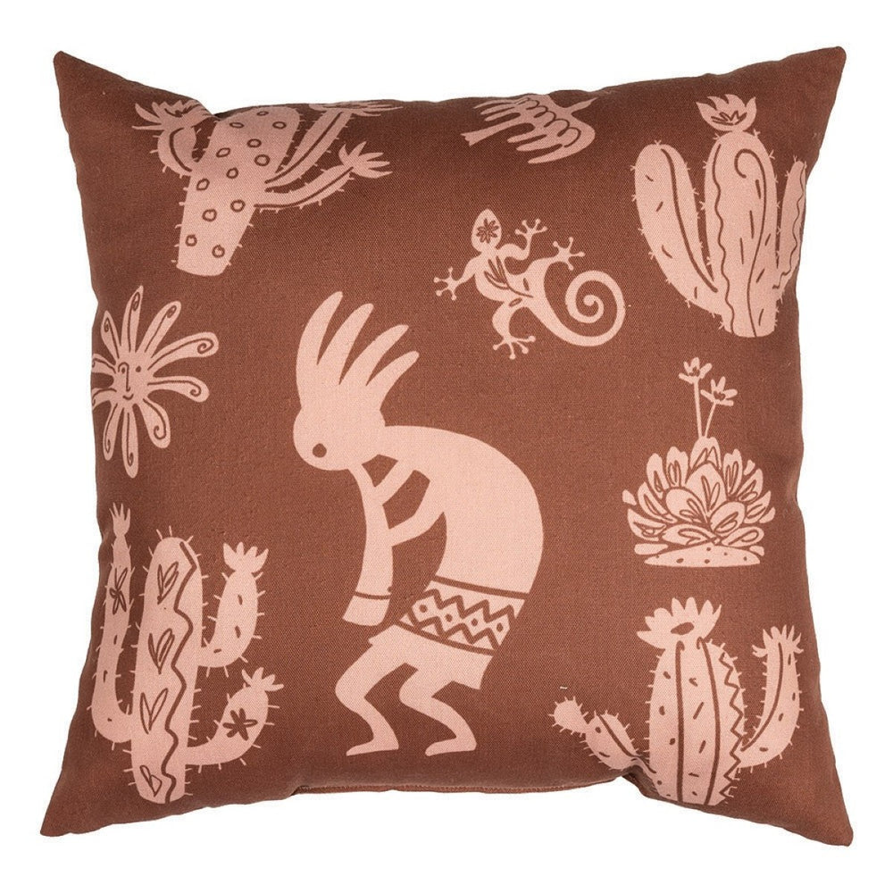 Kokopelli Climaweave Throw Pillow 18" x 18" By Martha Collins