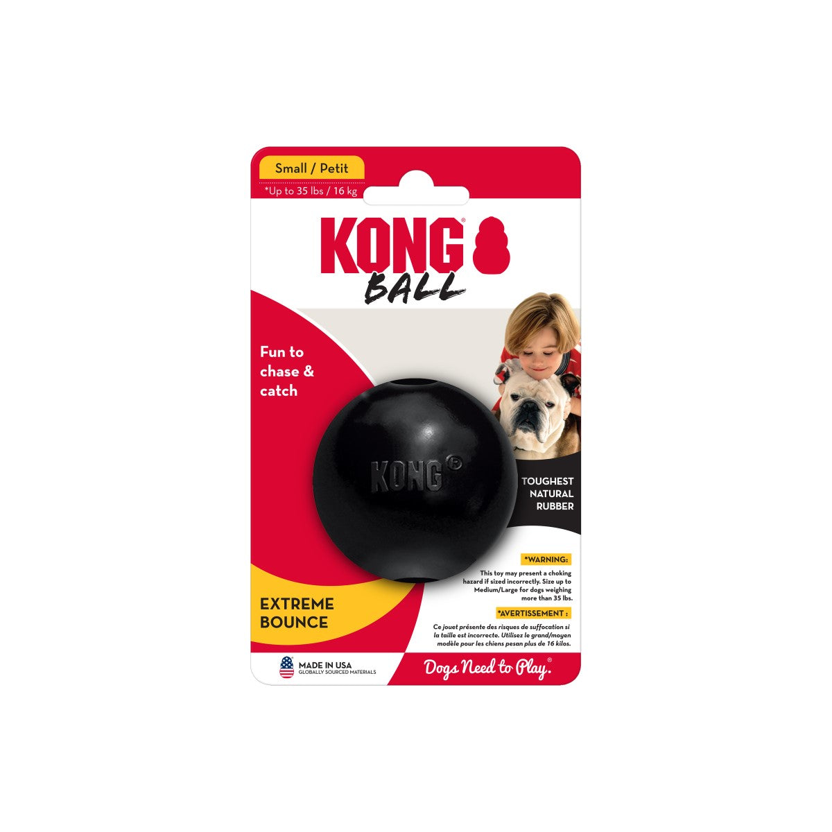 KONG Extreme Ball Hard Rubber Dog Toy (2 Sizes Available)