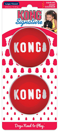 Kong Signature Balls Dog Toy 2-Pack (3 Sizes Available)