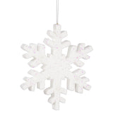 Vickerman Glitter Outdoor Snowflake Ornament, 8", White