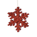 Vickerman Glitter Outdoor Snowflake Ornament, 8", Red