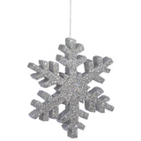 Vickerman Glitter Outdoor Snowflake Ornament, 8", Silver
