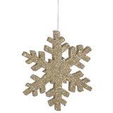 Vickerman Glitter Outdoor Snowflake Ornament, 8", Champagne