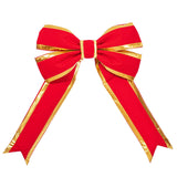 Vickerman Canvas UV Outdoor Bow, 12" x 15", Red / Gold