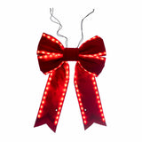 Vickerman Velvet LED UV Bow, 18" x 23", Red