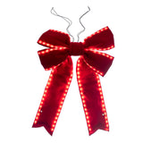 Vickerman Velvet LED UV Bow, 24" x 30", Red