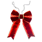 Vickerman Velvet LED UV Bow, 18" x 23", Red / Gold