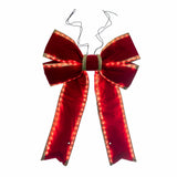 Vickerman Velvet LED UV Bow, 24" x 30", Red / Gold