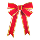 Vickerman Velvet LED UV Bow, 36" x 45", Red / Gold