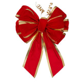 Vickerman Red Velvet-Gold Trim Hand Tied UV Bow, 18" x 19"