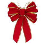 Vickerman Red Velvet-Gold Trim Hand Tied UV Bow, 24" x 25"