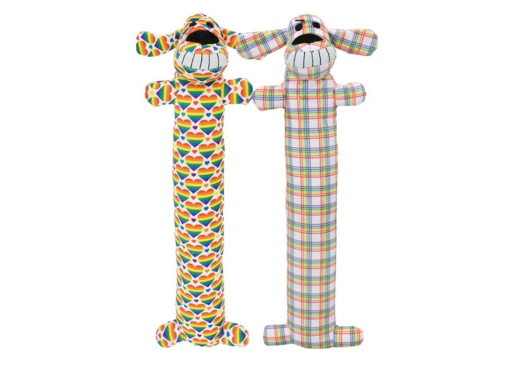 Multipet Loofa Dog Rainbow Plush Dog Toy - 12"