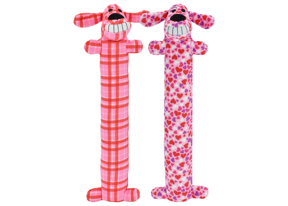 Multipet Loofa Dog Valentine Plush Dog Toy - 12"