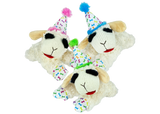 Multipet Lamb Chop With Birthday Hat Dog Toy 10.5" Plush Dog Toy (Assorted Styles)
