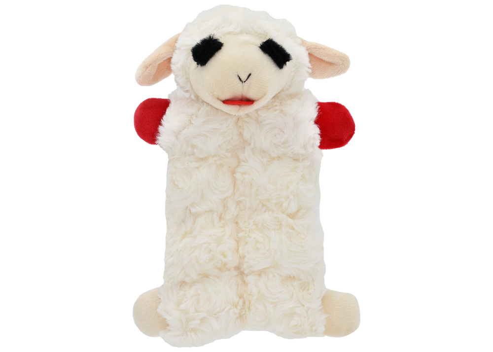Multipet Lamb Chop Squeaker Mat Plush Dog Toy, 9"