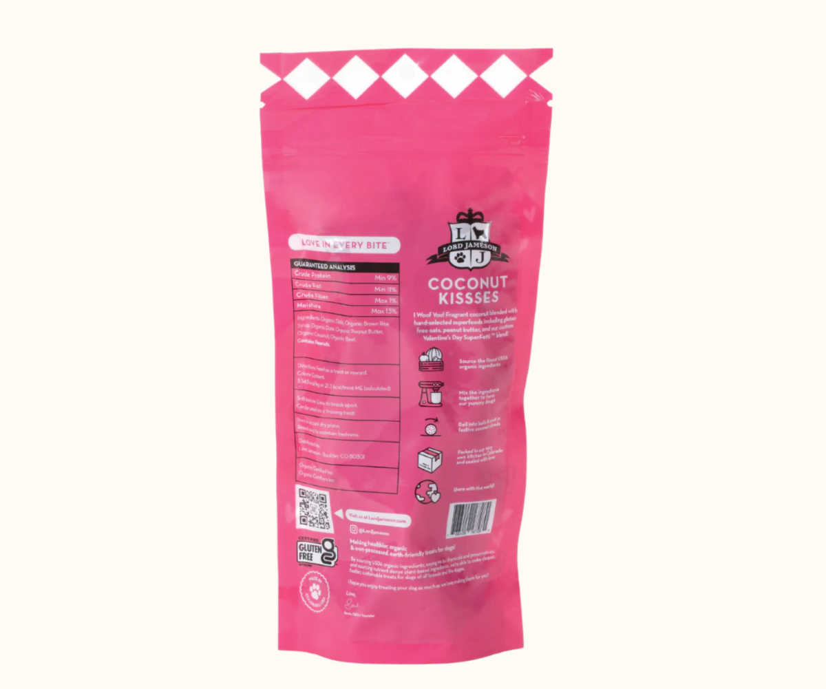 Lord Jameson Organic Dog Treats, Coconut Kisses 6oz