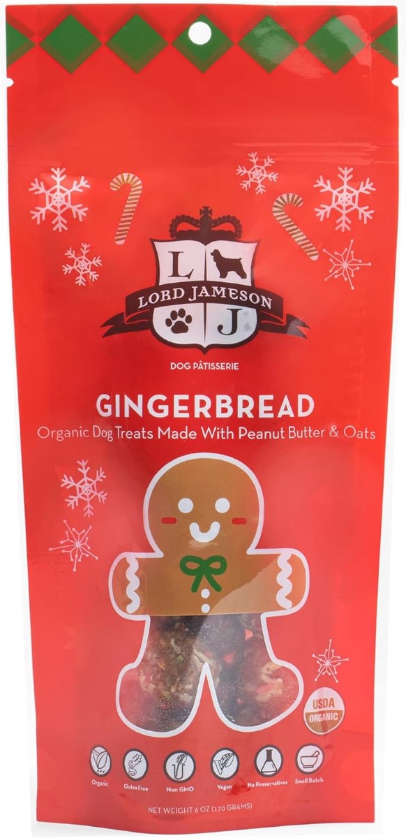 Lord Jameson Organic Dog Treats, Holiday Gingerbread 6oz