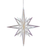 Vickerman 3D Glitter Star Ornament, 12", White