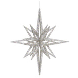 Vickerman 3D Glitter Star Ornament, 12", Silver