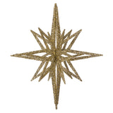Vickerman 3D Glitter Star Ornament, 12", Champagne