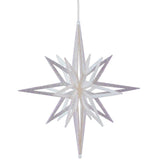 Vickerman 3D Glitter Star Ornament, 16", White