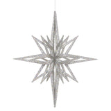 Vickerman 3D Glitter Star Ornament, 16", Silver