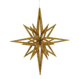 Vickerman 3D Glitter Star Ornament, 16", Gold
