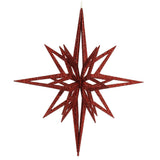 Vickerman 3D Glitter Star Ornament, 24", Red