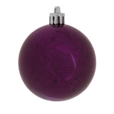 Vickerman Shiny Mercury Ball Ornament, 4", Plum
